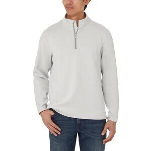 NWOT Kirkland Signature Men's M Gray Quarter-Zip Pullover Sweatshirt Scuba
